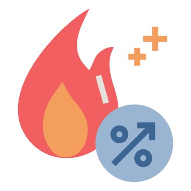 yanan kalori düz simgesi, vektör illüstrasyonu 