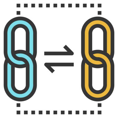 Web için arka bağlantı simgesi, vektör illüstrasyonu 