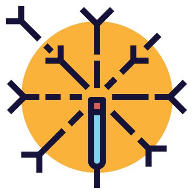 Sparkler düz simgesi, vektör illüstrasyonu 