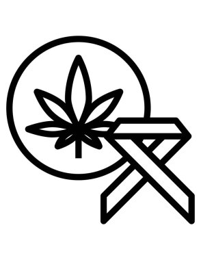 Kenevir marihuana bitkisinin vektör çizimi, çiçek ilacı