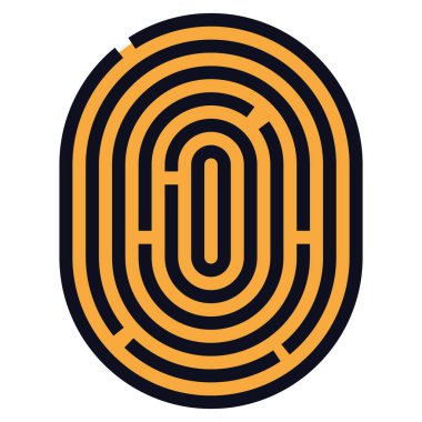 Web, vektör illüstrasyonu için parmak izi simgesi