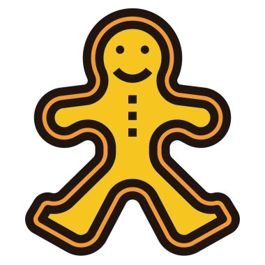 Web için zencefilli kurabiye simgesi, vektör illüstrasyonu