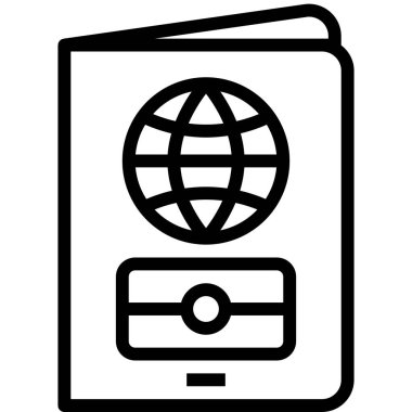 Web, vektör illüstrasyonu için pasaport simgesi 