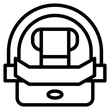 bebek arabası yassı simgesi, vektör illüstrasyonu