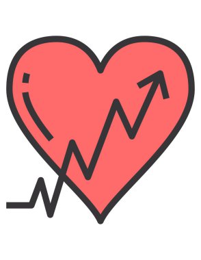 Web için kalp simgesi, vektör illüstrasyonu 