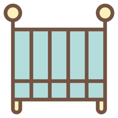 bebek beşikleri düz simge, vektör illüstrasyonu