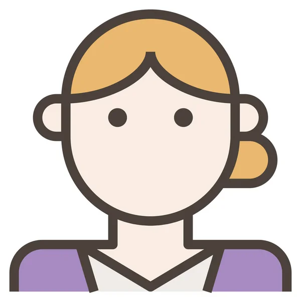 Жінка Значок Веб Жіночий Аватар Вектор — стоковий вектор