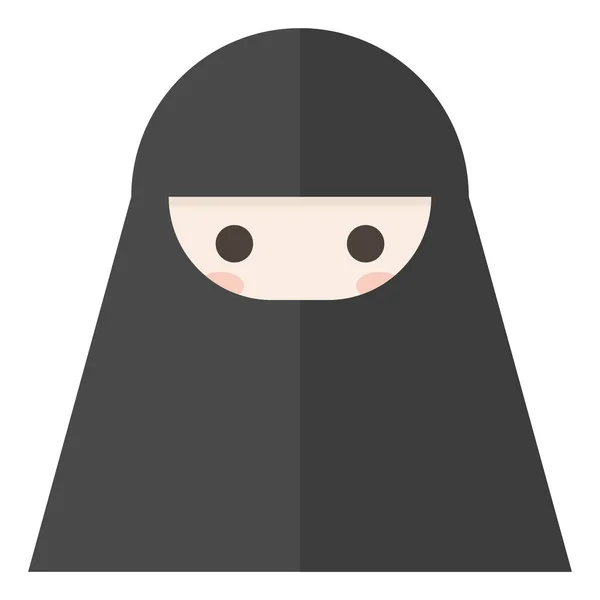 Ruband Niqab Donna Islamica Icona Vettoriale Della Donna — Vettoriale Stock