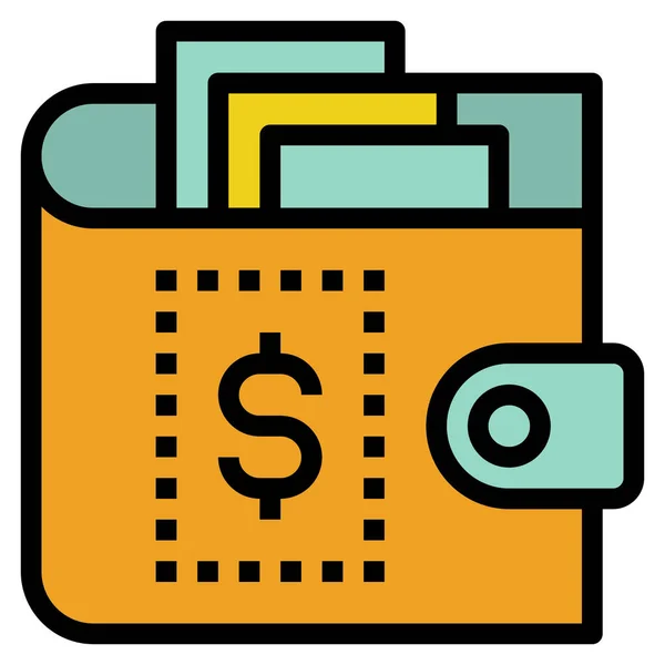 Wallet Icon Web Vector Illustration — Stock Vector