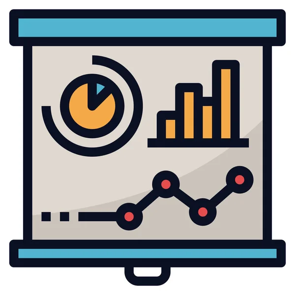 Gráfico Análisis Tráfico Web Informe Resumen Vector Ilustración — Archivo Imágenes Vectoriales