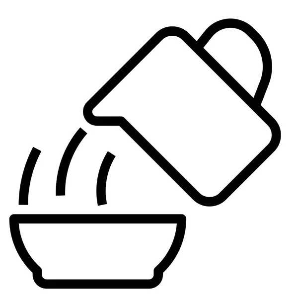 Gießen Tee Flach Symbol Vektor Illustration — Stockvektor