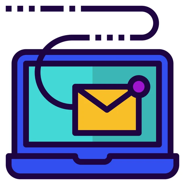 发送邮件矢量图标 风格为双色扁平符号 粉色和蓝色 圆形角度 — 图库矢量图片