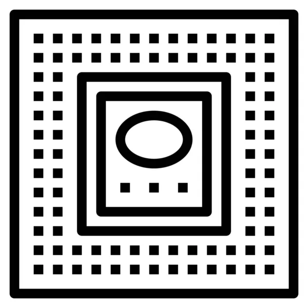 Microprocessor Icon Web Vector Illustration — Stock Vector