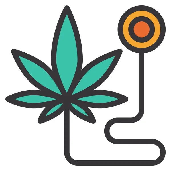 Ilustração Vetorial Cannabis Marijuana Droga Floral — Vetor de Stock