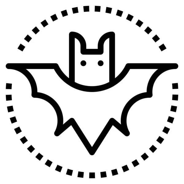 Bat Flat Icon Vector Illustration — Stock Vector