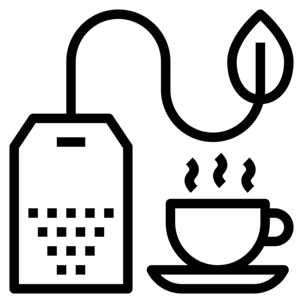 Organic Tea Flat Icon Vector Illustration — 스톡 벡터