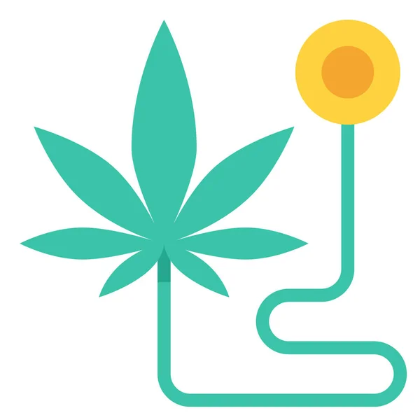 Ilustração Vetorial Cannabis Marijuana Droga Floral — Vetor de Stock