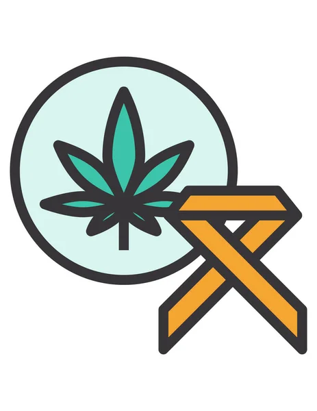 Vector Ilustración Marihuana Cannabis Droga Floral — Archivo Imágenes Vectoriales