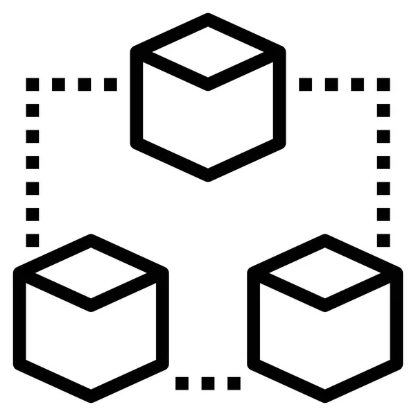 Block Chain Flat Icon Vector Illustration — Stock Vector
