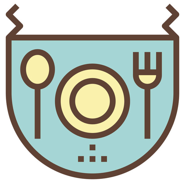 baby apron  flat icon, vector illustration