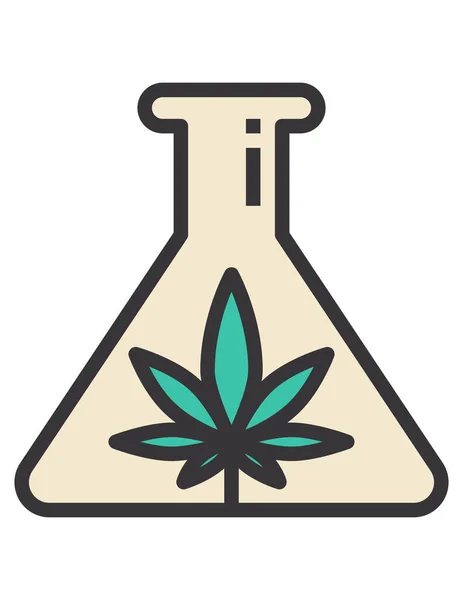Kenevir Marihuanasının Vektör Çizimi Çiçek Ilacı — Stok Vektör
