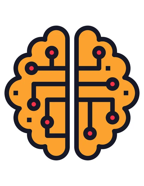 数字脑图标 矢量图解 — 图库矢量图片