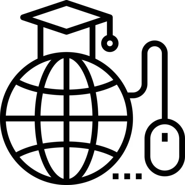 Online Bildung Flaches Symbol Vektorillustration — Stockvektor