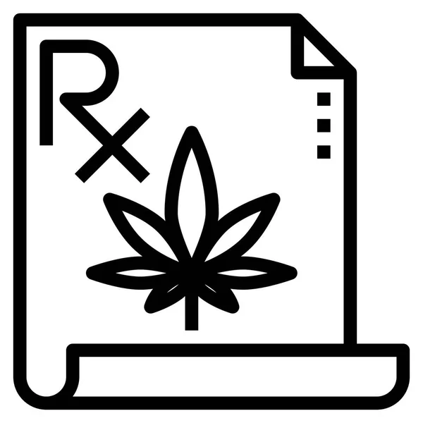 Vektor Illustration Cannabis Marijuana Blommig Drog — Stock vektor