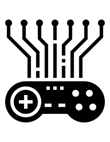 ゲームコントローラーアイコンベクトルイラスト — ストックベクタ