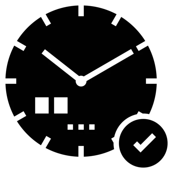 Icono Del Vector Ilustración Del Tiempo Reloj Aislado Blanco — Vector de stock