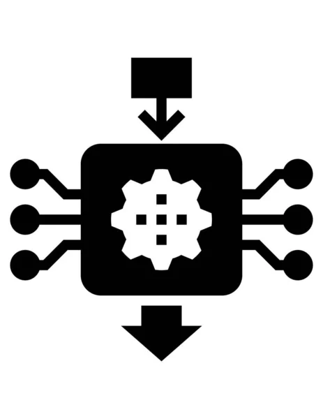 Ícone Máquina Aprendizagem Ilustração Vetorial — Vetor de Stock