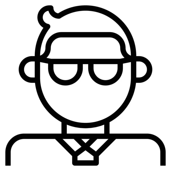 Hombre Negocios Icono Para Web Vector Ilustración — Vector de stock