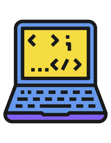 Laptop Vector Icon Computer Monitor — Stock Vector