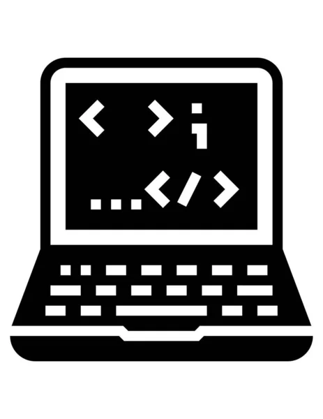 Иконка Вектора Ноутбука Монитор Компьютера — стоковый вектор