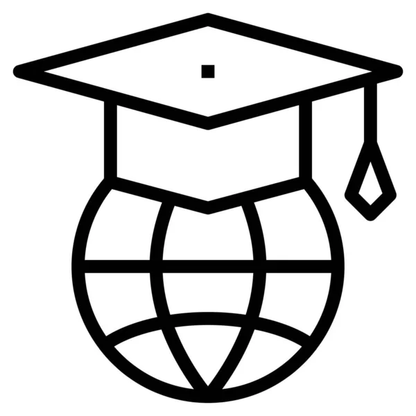 Online Bildung Flaches Symbol Vektorillustration — Stockvektor