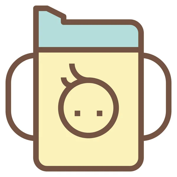 Bebé Sippy Icono Plano Vector Ilustración — Archivo Imágenes Vectoriales