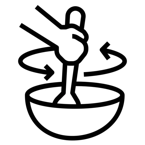Stir Food Bowl Flat Icon Vector Illustration — Stock Vector