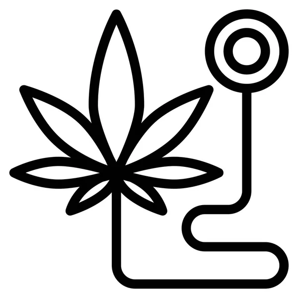 Διανυσματική Απεικόνιση Της Κάνναβης Μαριχουάνα Βότανο Floral Φάρμακο — Διανυσματικό Αρχείο