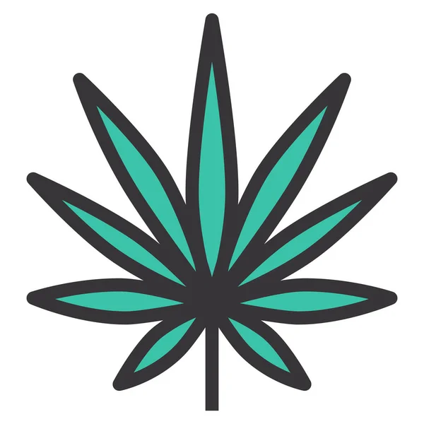 Kenevir Marihuana Bitkisinin Vektör Çizimi Çiçek Ilacı — Stok Vektör