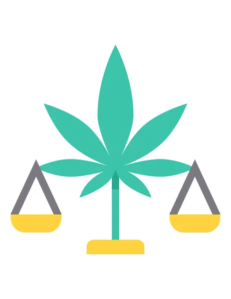 Vector Ilustración Hierba Marihuana Cannabis Droga Floral — Vector de stock