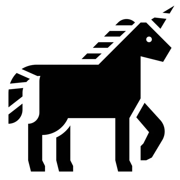Fantasia Unicorno Icona Piatta Illustrazione Vettoriale — Vettoriale Stock