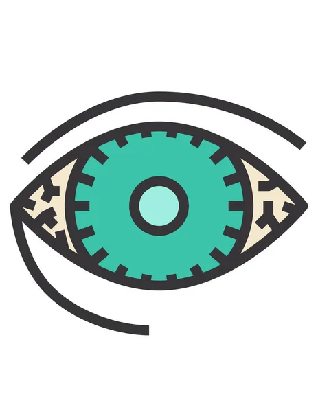 Auge Flach Symbol Vektorillustration — Stockvektor