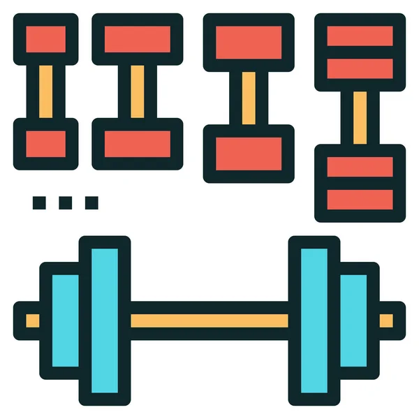 Dumbell Flat Icon Vector Illustration — 스톡 벡터