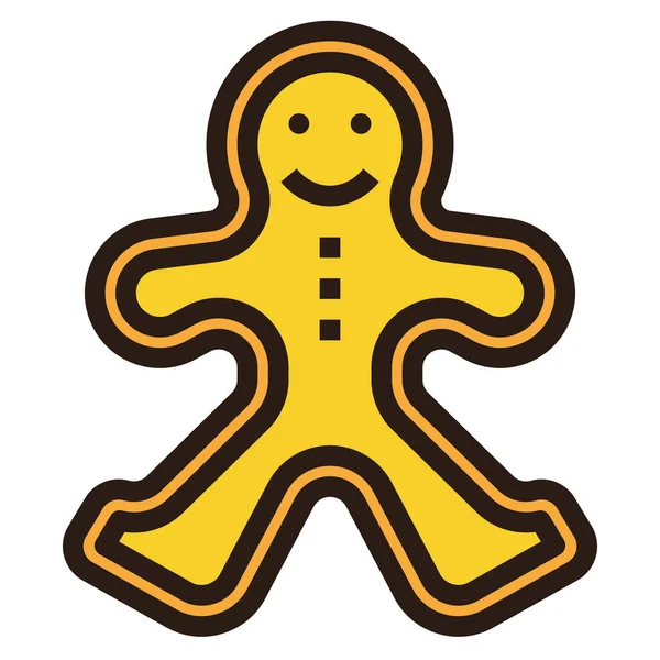 Web için zencefilli kurabiye simgesi, vektör illüstrasyonu