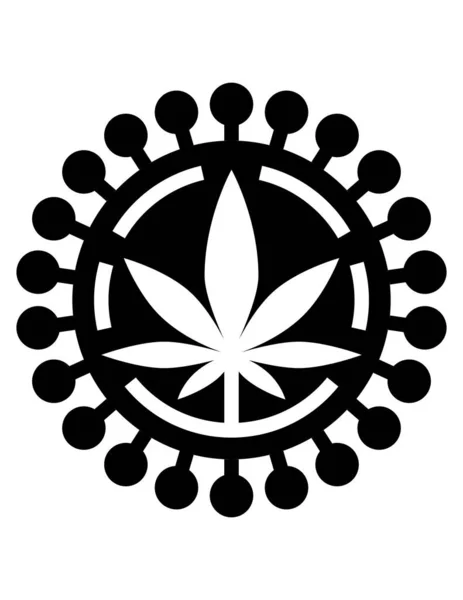 Vector Illustratie Van Cannabis Marihuana Kruid Bloemen Drug — Stockvector