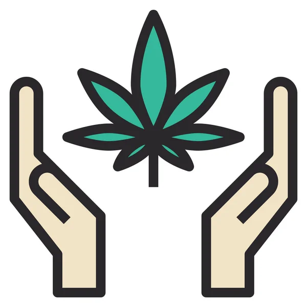 Vektorillustration Von Cannabis Marihuana Kraut Florale Droge — Stockvektor