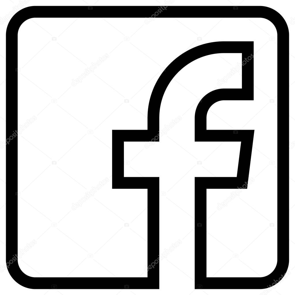 facebook  flat icon, vector illustration