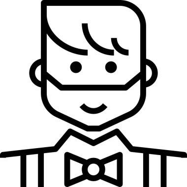 Web için damat simgesi, vektör illüstrasyonu