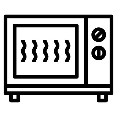 mikrodalga düz simge, vektör illüstrasyonu