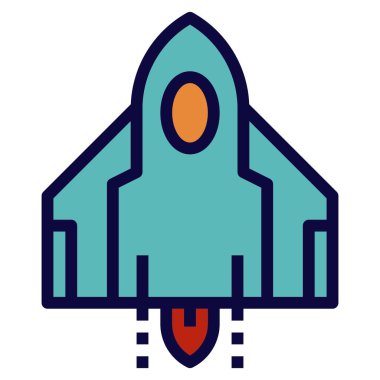 Web için roket simgesi, vektör illüstrasyonu 